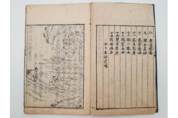 江戸期　承応2年　「新刻古列女傳(伝)」　8冊揃(木版画、伝記、絵入本、古書、和本)(R-083902)