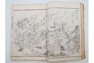 「日蓮大士真実伝」　5冊揃(木版画、絵入本、古書、和本、仏教、日蓮宗)(R-083903)