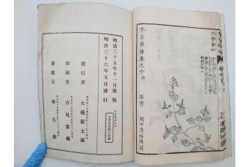明治36年　「本草図譜」　山草部・芳草部　6冊揃(岩崎灌園、博文館、植物、図鑑、木版画、和本)(R-083904)