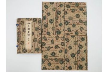 中国　上海天宝書局　「芥子園画伝」　唐本　4帙　16冊セット(木版画、古書、和本)(R-083906)
