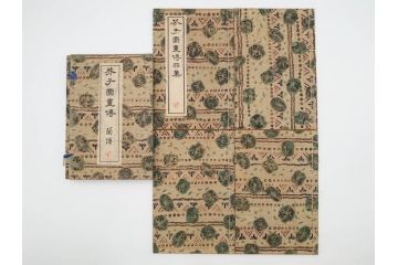中国　上海天宝書局　「芥子園画伝」　唐本　4帙　16冊セット(木版画、古書、和本)(R-083906)