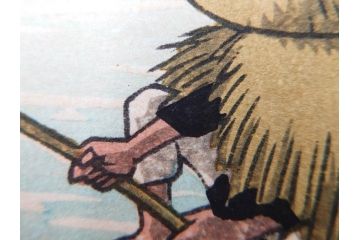 真作　後摺り　わたなべ印　昭和16年川瀬巴水作　「信州 松原湖」　繊細な色彩表現が美しい木版画　(R-083908)