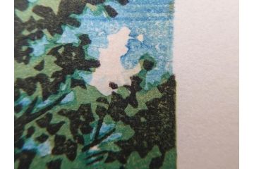 真作　後摺り　わたなべ印　昭和16年川瀬巴水作　「信州 松原湖」　繊細な色彩表現が美しい木版画　(R-083908)