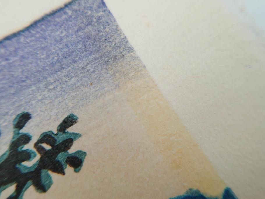 真作　後摺り　わたなべ印　昭和16年川瀬巴水作　「信州 松原湖」　繊細な色彩表現が美しい木版画　(R-083908)