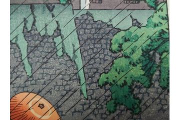 真作　後摺り　わたなべ印　昭和23年川瀬巴水作　「熊本城宇土櫓」　繊細で詩情豊かな風景表現が楽しめる木版画　(R-083912)