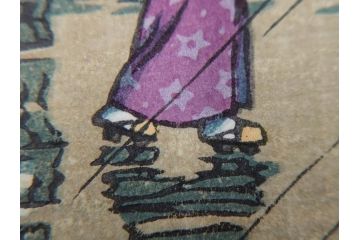 真作　後摺り　わたなべ印　昭和23年川瀬巴水作　「熊本城宇土櫓」　繊細で詩情豊かな風景表現が楽しめる木版画　(R-083912)