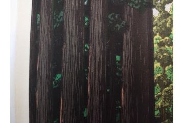 真作　後摺り木版画　わたなべ印　昭和5年川瀬巴水作　「日光街道」　(R-083913)