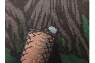 真作　後摺り木版画　わたなべ印　昭和5年川瀬巴水作　「日光街道」　(R-083913)