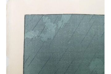 真作　後摺り木版画　わたなべ印　昭和6年川瀬巴水作　「品川」　(R-083915)