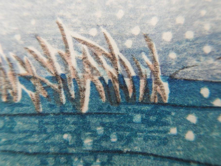 真作　後摺り　わたなべ印　昭和22年川瀬巴水作　「水戸 涸沼の雪」　静かな雪景を描いた木版画　(R-083918)