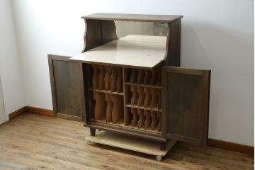 和製ビンテージ　永田良介商店　クラシカルな重厚感と実用性を兼ね備えたライティングビューロー(ワークデスク、簿記机、在宅ワーク用、在宅用、ヴィンテージ)(R-083922)