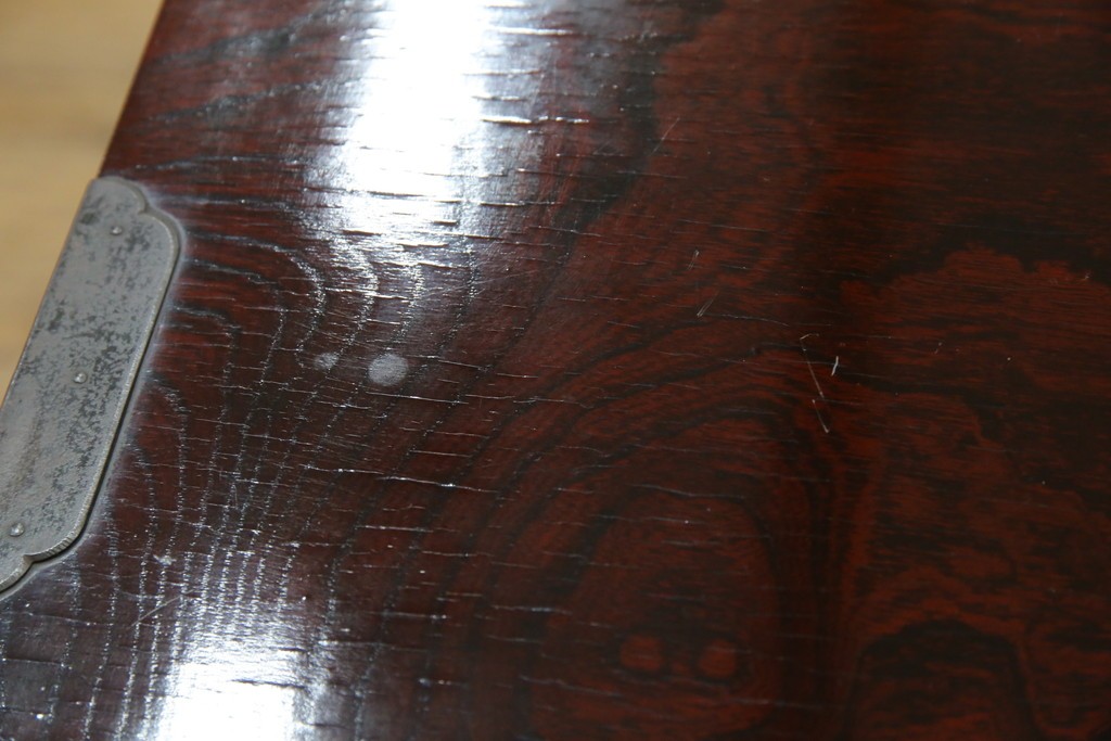 和製ビンテージ　豪華な彫金装飾と艶やかな木肌が魅力の仙台箪笥(整理タンス、収納たんす、引き出し、サイドチェスト、ヴィンテージ)(R-083923)