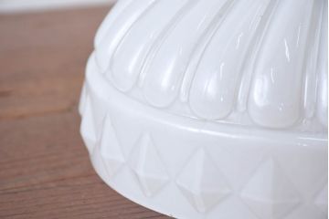 和製アンティーク　被せガラス　レトロな雰囲気と可愛らしいデザインが魅力の電笠2点セット(ペンダントライト、吊り下げ照明、天井照明、シェード)(R-083929)