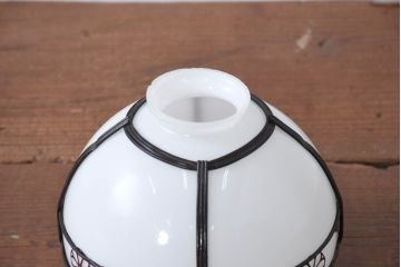 和製アンティーク　お花のセルロイド装飾が素敵!お部屋のアクセントになる電笠(ペンダントライト、吊り下げ照明、天井照明、シェード)(R-083933)