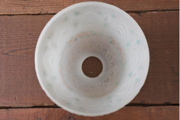 フランスアンティーク　柔らかな光に浮かぶ薔薇が優雅な時間を彩るペンダントライト(天井照明、吊り下げ照明、シェード、電笠)(R-083938)