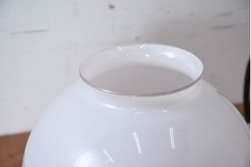 和製アンティーク　丸みあるフォルムで珍しいデザインのペンダントライト(天井照明、吊り下げ照明、シェード、電笠)(R-083943)