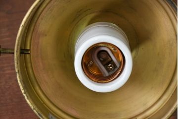 和製アンティーク　丸みあるフォルムで珍しいデザインのペンダントライト(天井照明、吊り下げ照明、シェード、電笠)(R-083943)