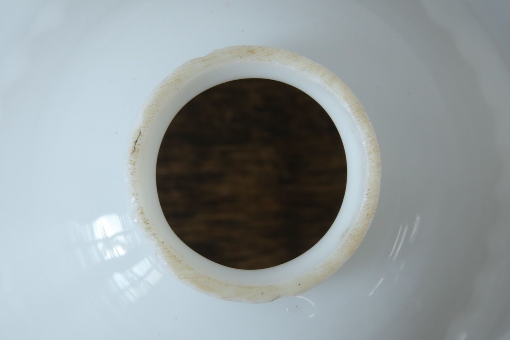 和製アンティーク　赤フリルが素敵!大正ロマンの雰囲気漂うテーブルスタンド　(R-083946)