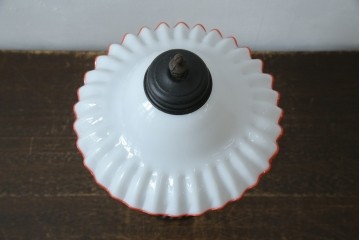 和製アンティーク　赤フリルが素敵!大正ロマンの雰囲気漂うテーブルスタンド　(R-083946)