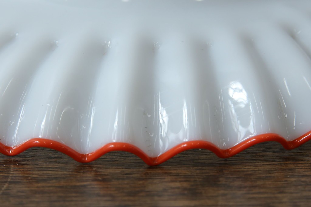 和製アンティーク　赤フリルが素敵!大正ロマンの雰囲気漂うテーブルスタンド　(R-083946)