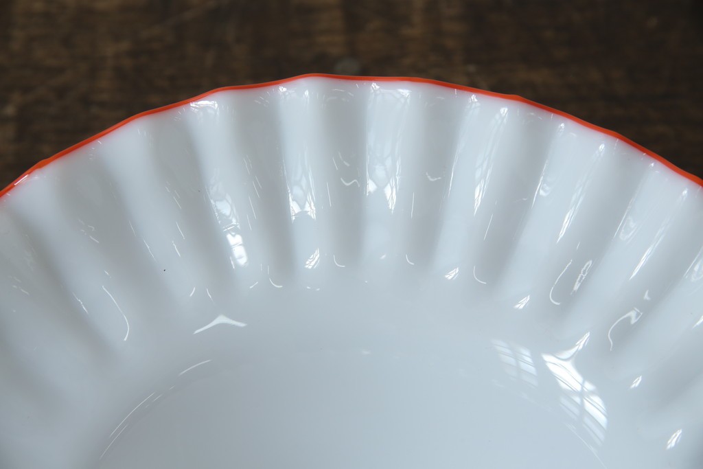 和製アンティーク　赤フリルが素敵!大正ロマンの雰囲気漂うテーブルスタンド　(R-083946)