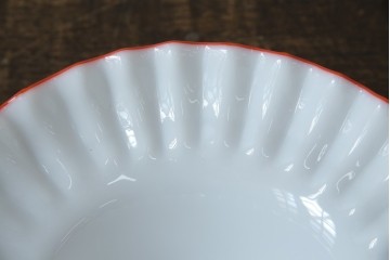 和製アンティーク　赤フリルが素敵!大正ロマンの雰囲気漂うテーブルスタンド　(R-083946)