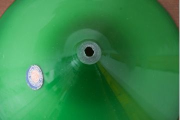《引っ掛けシーリング式ペンダントライト加工費込み》　和製アンティーク　深みあるグリーンカラーが魅力的なランプシェード(吊り下げ照明、ペンダントライト、天井照明、電笠)(R-083949)