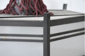 《引っ掛けシーリング式ペンダントライト加工費込み》　和製アンティーク　伝統美と存在感を放つ銅フレームの六角和風照明(天井照明、ペンダントライト、吊り下げ照明、シェード、電笠)(R-083952)