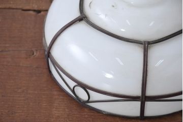 《引っ掛けシーリング式ペンダントライト加工費込み》　和製アンティーク　セルロイド装飾　レトロな和の雰囲気を演出するペンダントライト(天井照明カバー、吊り下げ照明、シェード、電笠)(R-083956)