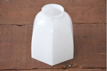 《引っ掛けシーリング式ペンダントライト加工費込み》　和製アンティーク　レトロなミルクガラスのぺンダントライト(天井照明カバー、吊り下げ照明、シェード、電笠)(R-083957)