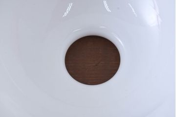 《引っ掛けシーリング式ペンダントライト加工費込み》　和製アンティーク　白×赤のアクセントがレトロで可愛らしいぺンダントライト(天井照明カバー、吊り下げ照明、シェード、電笠)(R-083959)
