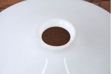 《引っ掛けシーリング式ペンダントライト加工費込み》　ヨーロッパビンテージ　乳白色のシンプルな電笠2個セット(ペンダントライト、平笠、天井照明、吊り下げ照明、シェード、ヴィンテージ)(R-083960)