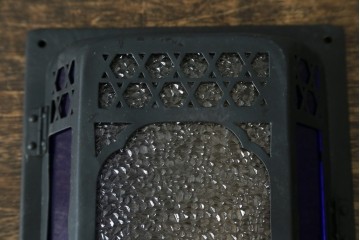 和製アンティーク　ノスタルジックな色ガラス入り照明カバー2個セット　(R-083982)