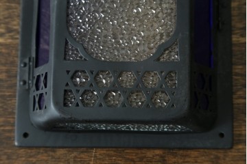 和製アンティーク　ノスタルジックな色ガラス入り照明カバー2個セット　(R-083982)