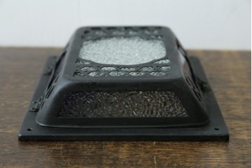 和製アンティーク　ノスタルジックな色ガラス入り照明カバー2個セット　(R-083982)