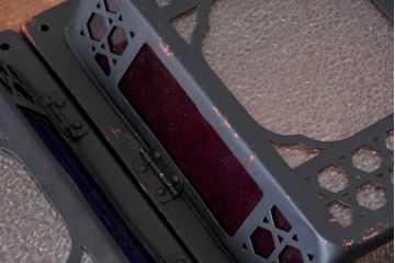 和製アンティーク　ノスタルジックな雰囲気を呼び込む色ガラス入り照明カバー2個セット(ウォールランプカバー、壁掛け照明カバー、ウォールライトカバー、照明シェード)(R-083982)