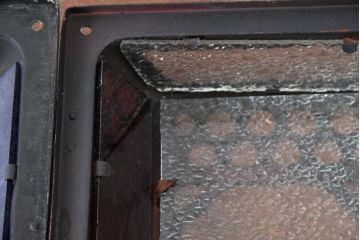 和製アンティーク　ノスタルジックな雰囲気を呼び込む色ガラス入り照明カバー2個セット(ウォールランプカバー、壁掛け照明カバー、ウォールライトカバー、照明シェード)(R-083982)