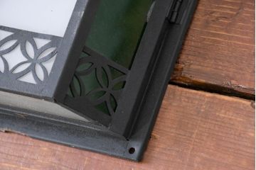 和製アンティーク　大正ロマンな雰囲気漂う色ガラス入り照明カバー(ウォールランプカバー、壁掛け照明カバー、ウォールライトカバー、照明シェード)(R-083983)