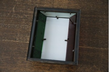 和製アンティーク　大正ロマンな雰囲気漂う色ガラス入り照明カバー　(R-083983)