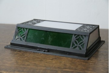 和製アンティーク　大正ロマンな雰囲気漂う色ガラス入り照明カバー　(R-083983)