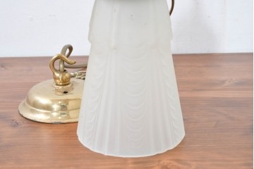 《引っ掛けシーリング式ペンダントライト加工費込み》　フランスヴィンテージ　輸入品　エレガントなゴールド色が映えるチェーン付きペンダントライト2個セット　(R-083984)