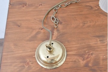 《引っ掛けシーリング式ペンダントライト加工費込み》　フランスヴィンテージ　輸入品　エレガントなゴールド色が映えるチェーン付きペンダントライト2個セット　(R-083984)