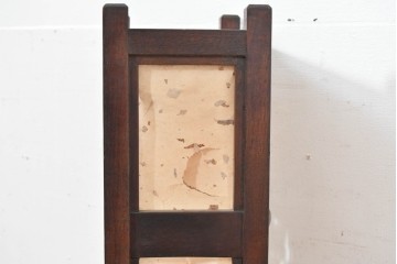 和製ヴィンテージ　希少　黒田辰秋デザイン　総欅(ケヤキ)材　上品な和の空間を演出する和紙張りの壁掛け行燈　(R-083987)