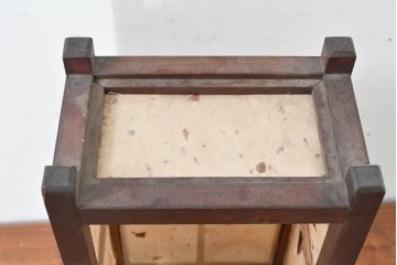 和製ヴィンテージ　希少　黒田辰秋デザイン　総欅(ケヤキ)材　上品な和の空間を演出する和紙張りの壁掛け行燈　(R-083987)