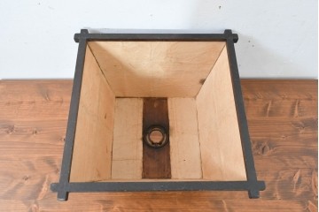 《引っ掛けシーリング式ペンダントライト加工費込み》　和製ヴィンテージ　和の雰囲気薫る格子フレーム×和紙張りのペンダントライト　(R-083988)