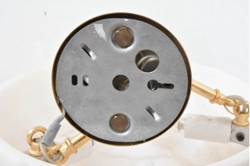 中古　業務用高級輸入品　本物の天然石(マーブルアラバスター)　シェルライン装飾のエレガントなハンギングライト　定価約30万円　(R-083992)