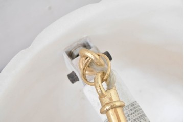 中古　業務用高級輸入品　本物の天然石(マーブルアラバスター)　シェルライン装飾のエレガントなハンギングライト　定価約30万円　(R-083992)