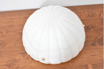 中古　業務用高級輸入品　本物の天然石(マーブルアラバスター)　シェルライン装飾のエレガントなハンギングライト　定価約30万円　(R-083993)