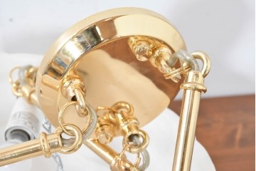 中古　業務用高級輸入品　本物の天然石(マーブルアラバスター)　シェルライン装飾のエレガントなハンギングライト　定価約30万円　(R-083993)