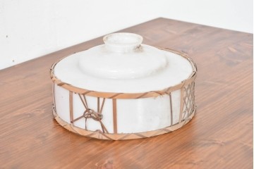 《引っ掛けシーリング式ペンダントライト加工費込み》　和製アンティーク　手仕事の魅力が光る竹細工のランプシェード　(R-083995)